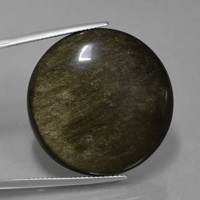 Ossidiana naturale nero da 47,21 ct, taglio rotondo, opaco