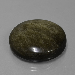 Ossidiana naturale nero da 47,21 ct, taglio rotondo, opaco