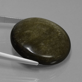 Ossidiana naturale nero da 47,21 ct, taglio rotondo, opaco