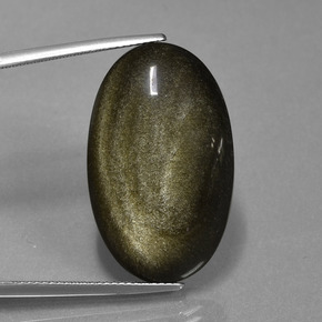 Ossidiana naturale oro da 20,82 ct, taglio ovale, opaco