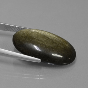 Ossidiana naturale oro da 20,82 ct, taglio ovale, opaco