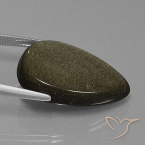 Ossidiana Nero con Bronzo naturale da 23.81 ct, Forma a pera, Opaco