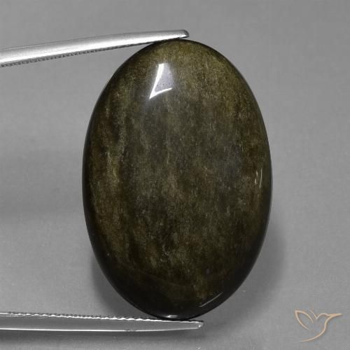 31.37ct Naturale Marrone nerastro Ossidiana, Ovale, Opaco