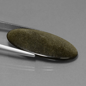 Ossidiana naturale nero da 15,09 ct, taglio ovale, opaco