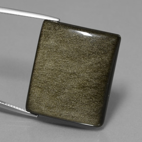 Ossidiana Lucentezza d'oro nero naturale da 39.20 ct, Taglio a baguette, Opaco