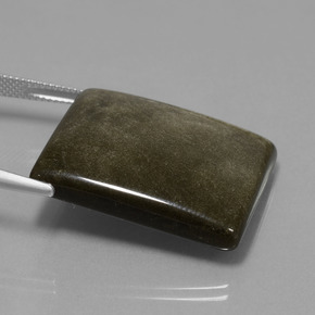 Ossidiana naturale nero da 38,59 ct, baguette, opaco
