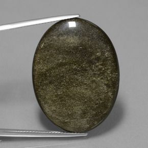 Ossidiana naturale nero da 28,74 ct, taglio ovale, opaco