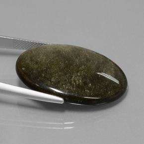 Ossidiana naturale nero da 28,74 ct, taglio ovale, opaco