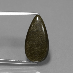 Ossidiana Patina dorata naturale da 3.75 ct, Forma a pera, Opaco