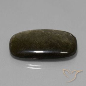Ossidiana Nero con riflessi dorati naturale da 38.49 ct, Cuscino, Opaco