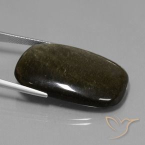 Ossidiana Nero con riflessi dorati naturale da 38.49 ct, Cuscino, Opaco