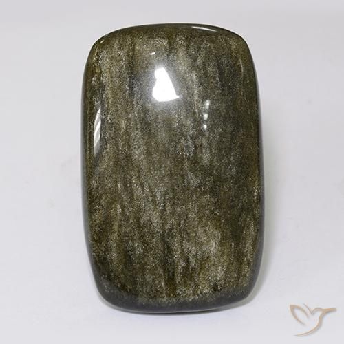 Ossidiana Nero con riflessi dorati naturale da 40.92 ct, Cuscino, Opaco