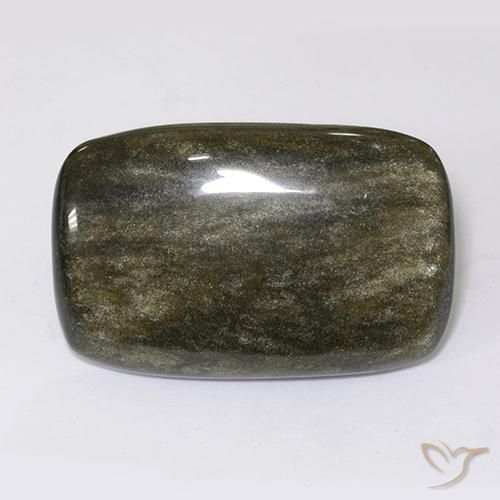 Ossidiana Nero con riflessi dorati naturale da 40.92 ct, Cuscino, Opaco