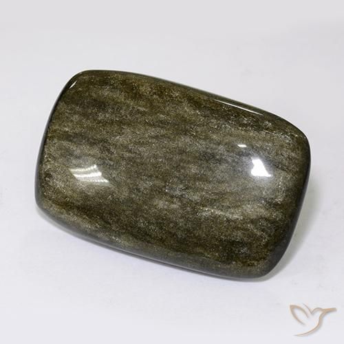 Ossidiana Nero con riflessi dorati naturale da 40.92 ct, Cuscino, Opaco