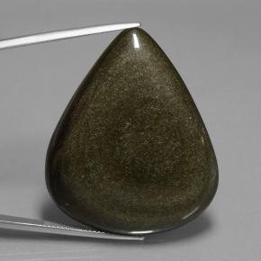 Ossidiana naturale nero da 62,15 ct, taglio a pera, opaco