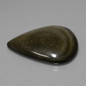 Ossidiana naturale nero da 62,15 ct, taglio a pera, opaco