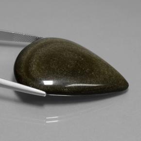 Ossidiana naturale nero da 62,15 ct, taglio a pera, opaco