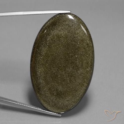 Ossidiana Marrone nero naturale da 44.42 ct, Ovale, Opaco