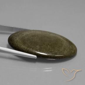 Ossidiana Marrone nero naturale da 44.42 ct, Ovale, Opaco