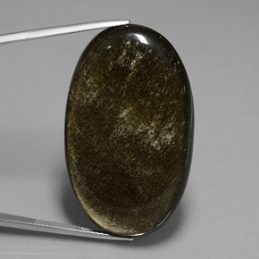 Ossidiana Patina dorata naturale da 49.66 ct, Taglio ovale, Opaco