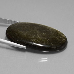 Ossidiana Patina dorata naturale da 49.66 ct, Taglio ovale, Opaco