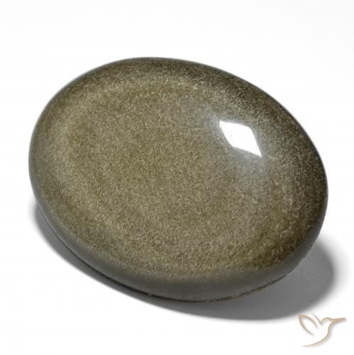 Ossidiana Nero con riflessi dorati naturale da 71.86 ct, Ovale, Opaco