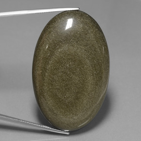 Ossidiana Lucentezza d'oro nero naturale da 71.91 ct, Taglio ovale, Opaco