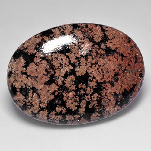 Ossidiana naturale multicolore da 44,88 ct, taglio ovale, opaco
