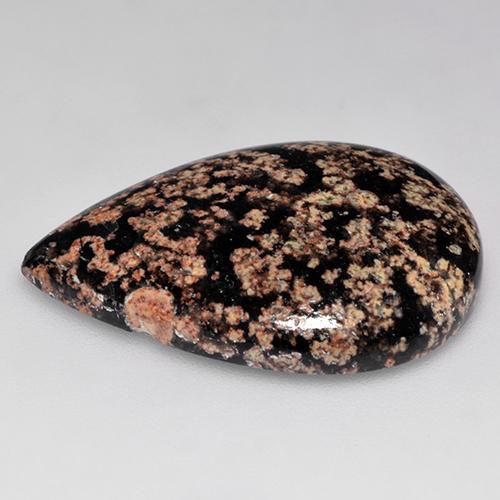 Ossidiana Multicolore naturale da 18.21 ct, Forma a pera, Opaco