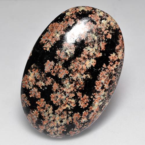 Ossidiana naturale multicolore da 31,25 ct, taglio ovale, opaco