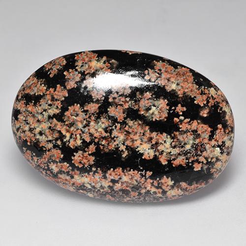 Ossidiana naturale multicolore da 31,25 ct, taglio ovale, opaco