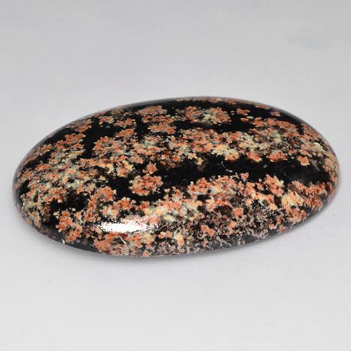Ossidiana naturale multicolore da 31,25 ct, taglio ovale, opaco