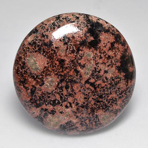 Ossidiana naturale multicolore da 25,39 ct, taglio rotondo, opaco