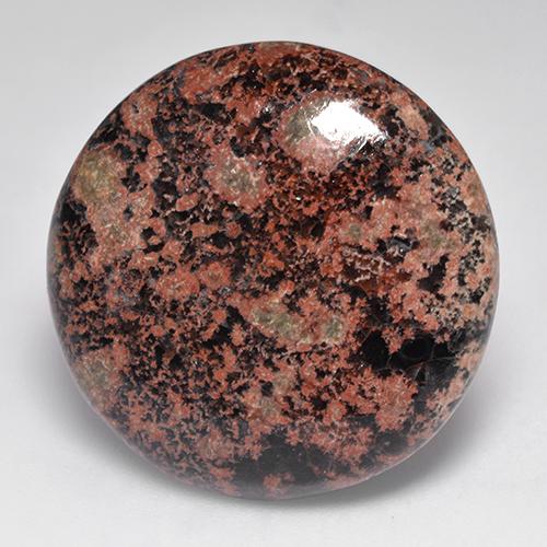 Ossidiana naturale multicolore da 25,39 ct, taglio rotondo, opaco
