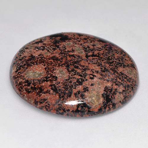 Ossidiana naturale multicolore da 25,39 ct, taglio rotondo, opaco