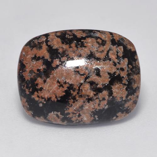 Ossidiana naturale multicolore da 6,39 ct, taglio a cuscino, opaco