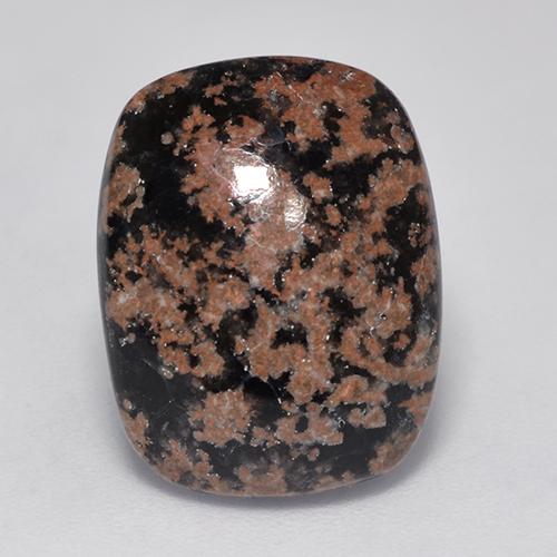 Ossidiana naturale multicolore da 6,39 ct, taglio a cuscino, opaco