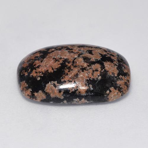 Ossidiana naturale multicolore da 6,39 ct, taglio a cuscino, opaco