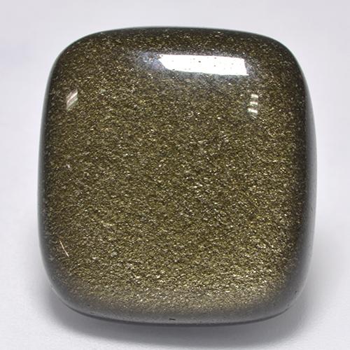 Ossidiana Nero con riflessi dorati naturale da 22.65 ct, Taglio a cuscino, Opaco