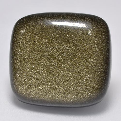 Ossidiana Nero con riflessi dorati naturale da 22.65 ct, Taglio a cuscino, Opaco