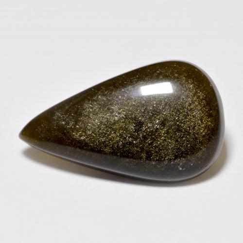 Ossidiana naturale nero da 9,27 ct, taglio a pera, opaco