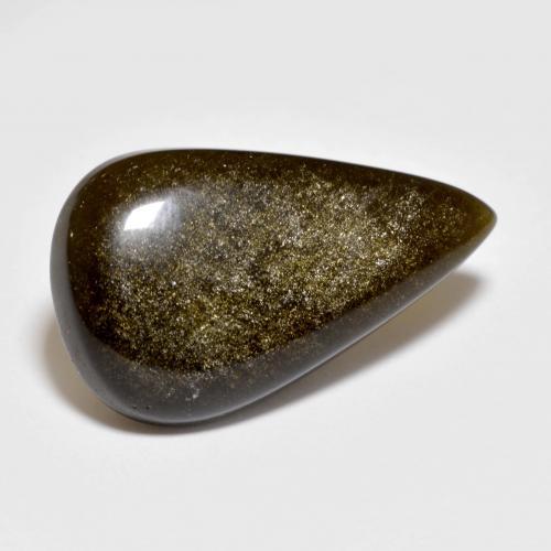 Ossidiana naturale nero da 9,27 ct, taglio a pera, opaco