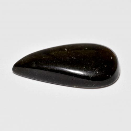 Ossidiana naturale nero da 9,27 ct, taglio a pera, opaco