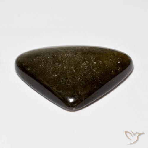 Ossidiana Nero con riflessi dorati naturale da 15.68 ct, Taglio trillion, Opaco