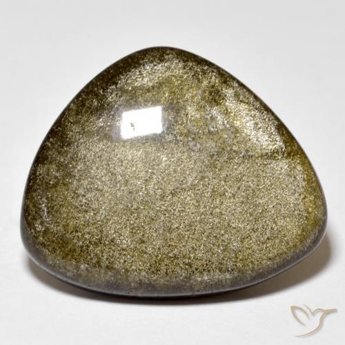 Ossidiana Marrone chiaro nerastro naturale da 18.03 ct, Taglio trillion, Opaco