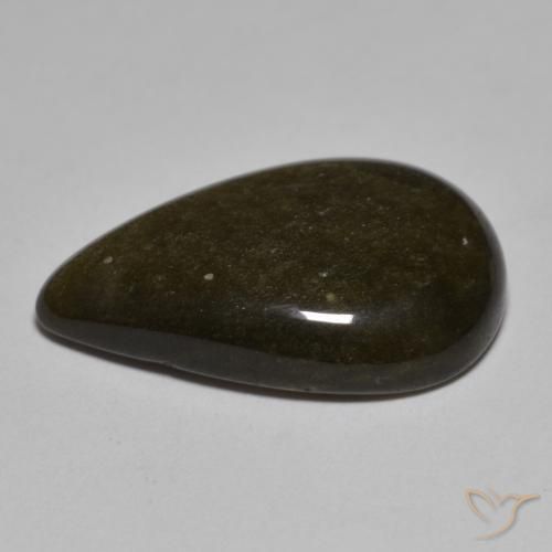 Ossidiana Nero con riflessi dorati naturale da 10.44 ct, Forma a pera, Opaco