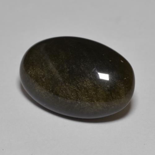 Ossidiana naturale nero da 8,61 ct, taglio ovale, opaco
