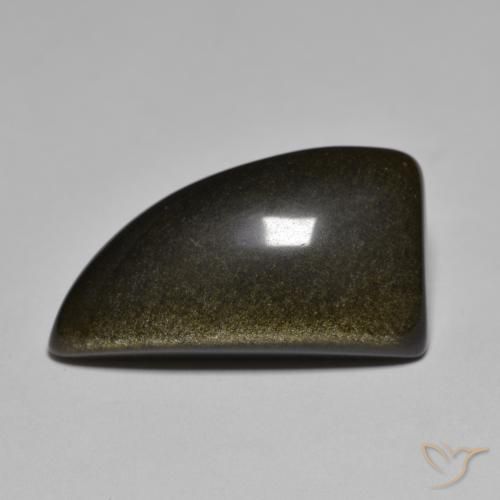 15.13ct Naturale Nero con riflessi dorati Ossidiana, Taglio a fantasia, Opaco