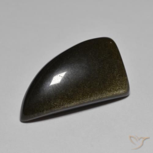 Ossidiana Nero con riflessi dorati naturale da 15.13 ct, Taglio a fantasia, Opaco