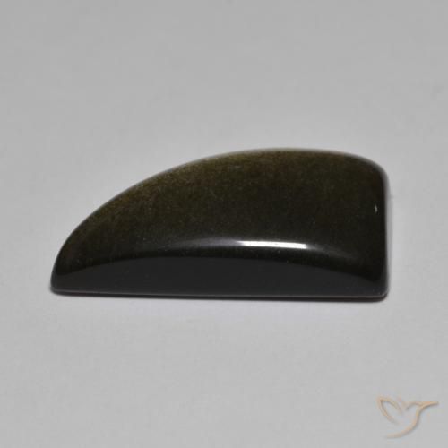 Ossidiana Nero con riflessi dorati naturale da 15.13 ct, Taglio a fantasia, Opaco